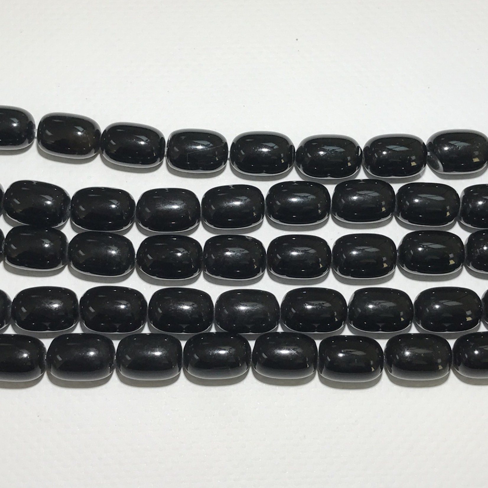 Black Agate Barrel Beads Natural 15 X 10mm