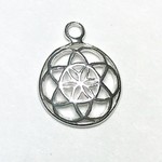 Sterling Silver Flower of Life Mini Charm 15mm