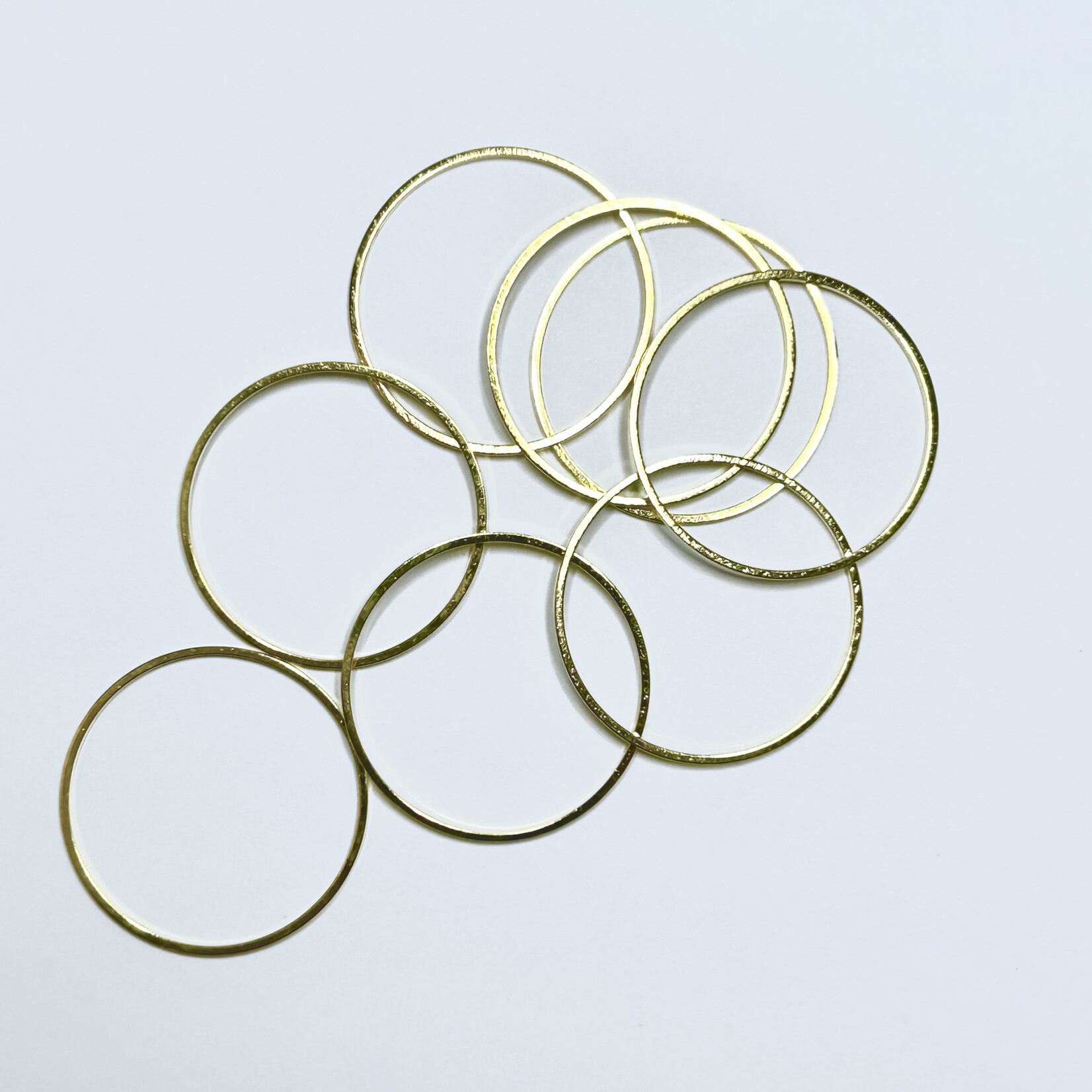 Gold Plated Brass Rings 25x1mm 18pcs