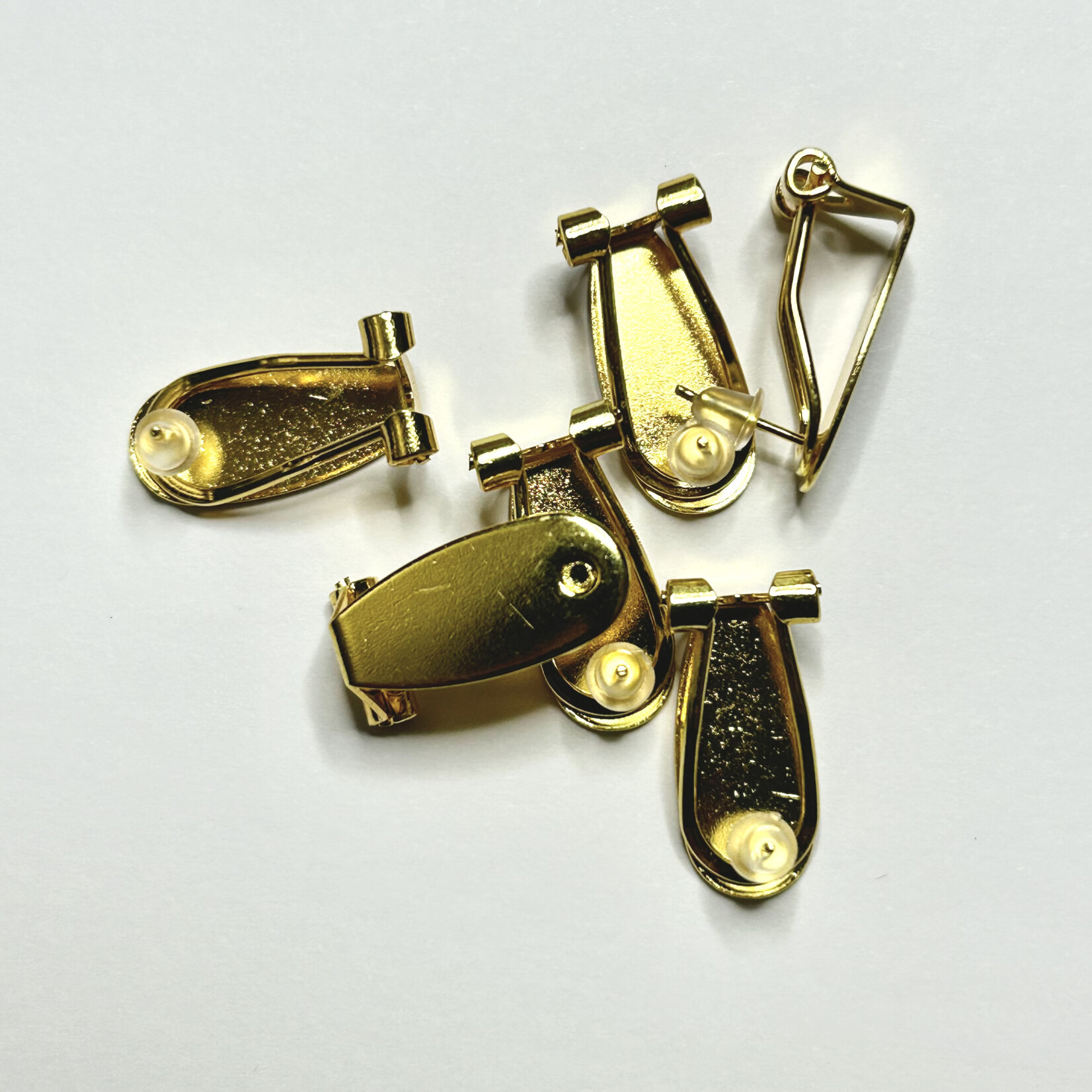 Fingernail Earring Backs 20mm Gold 6pcs