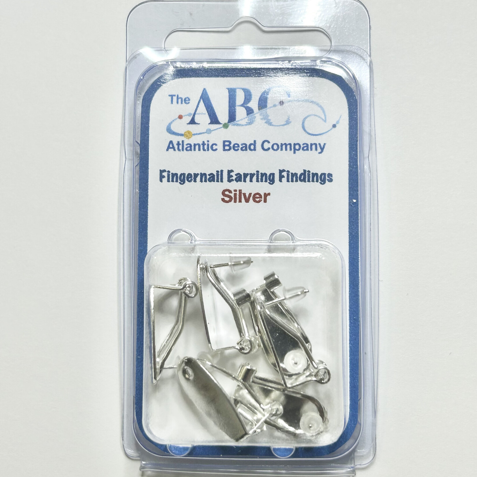 Fingernail Earring Backs 20mm Silver 6pcs