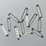 Silver Plated 33x5mm Sew on Pin Back 12pcs