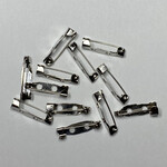 Silver Plated 20x5mm Sew on Pin Back 12pcs