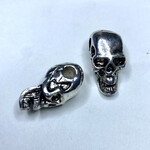 Tibetan Silver Alloy 24x12mm Skull Bead 2pcs