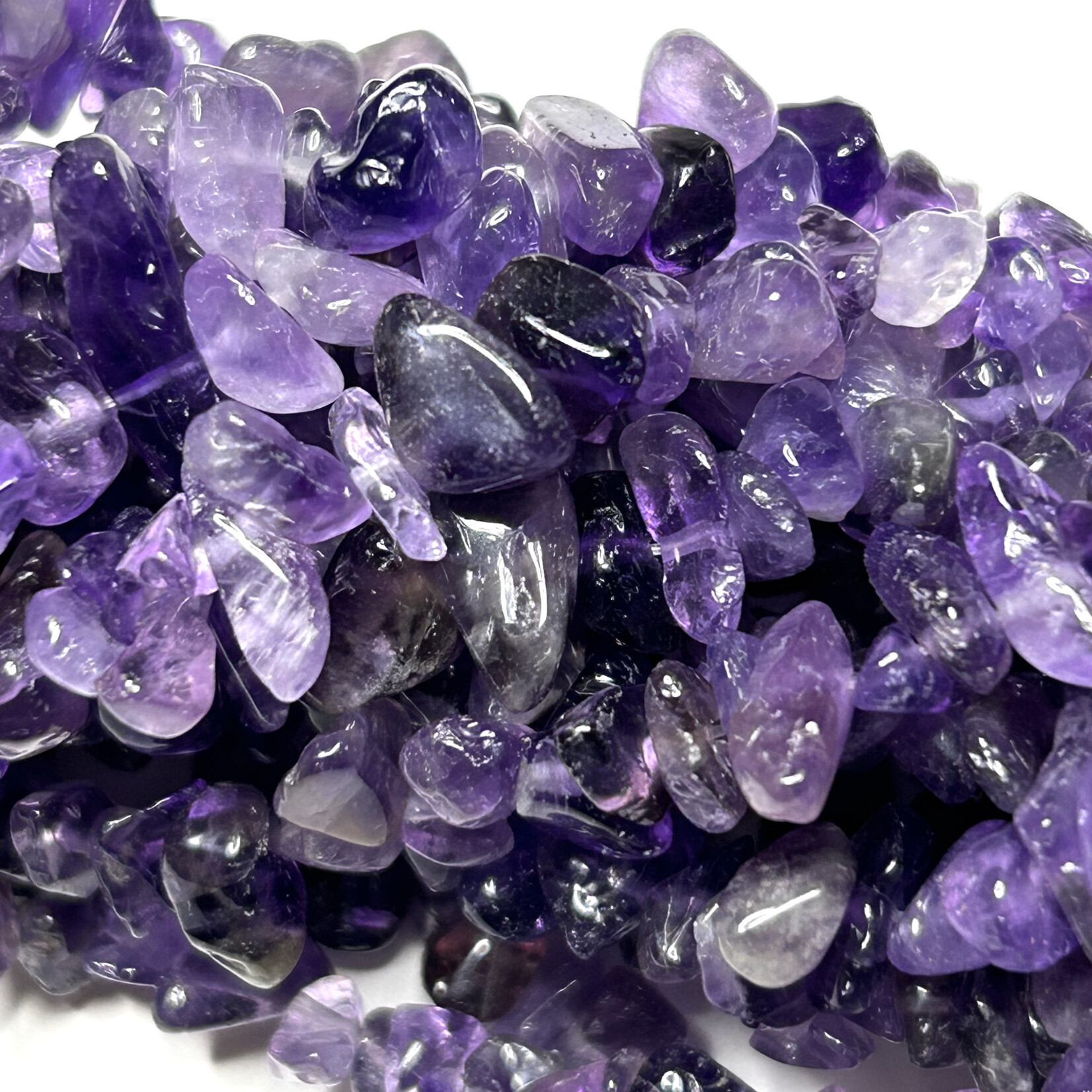 Natural Amethyst Chip Beads 16"