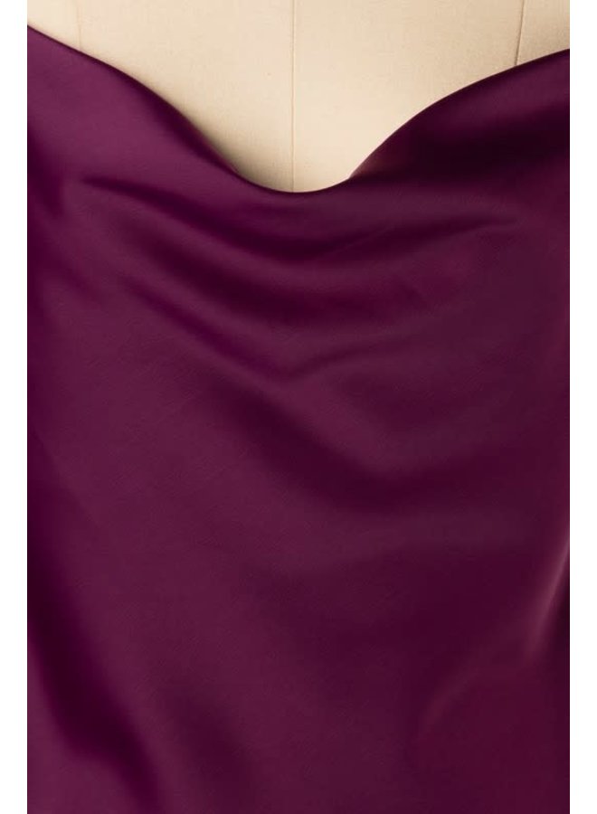 Asymmetrical cowl neck cami top