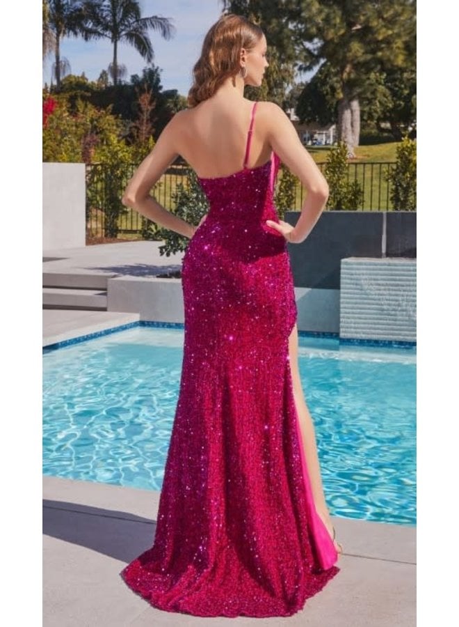 One shoulder sequin dress