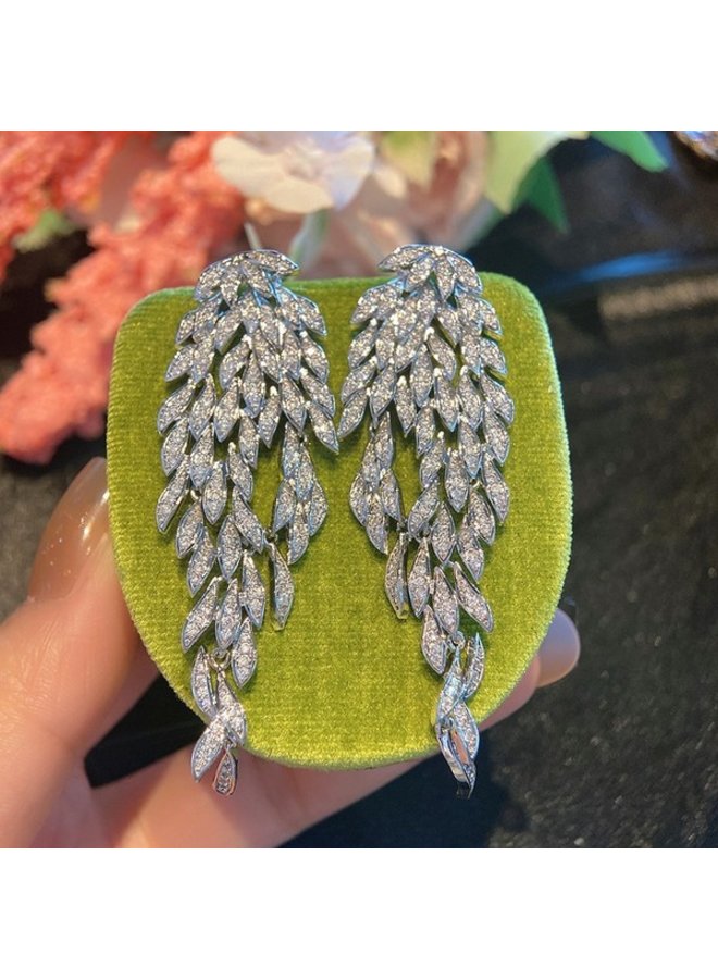 Angel wings earrings - Cubic Zirconia