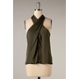 SATIN CROSS OVER HALTER NECK TOP