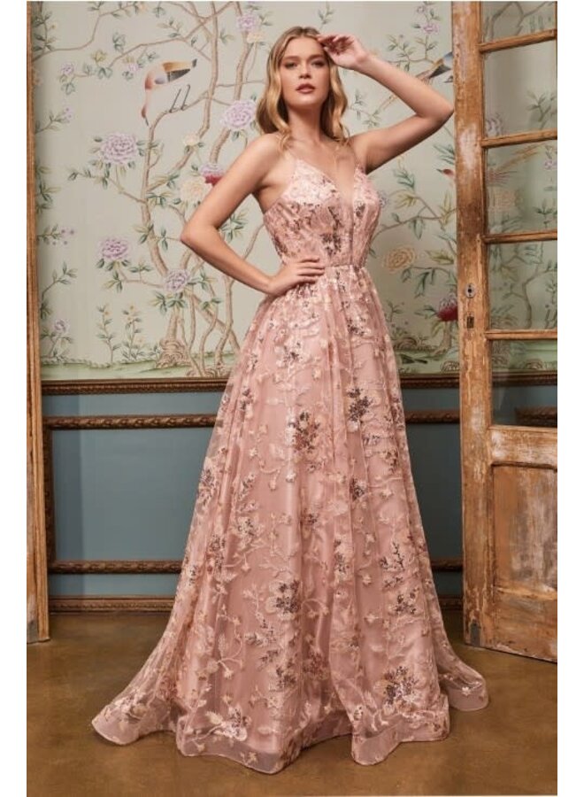 Blush sequin gown - Size 14