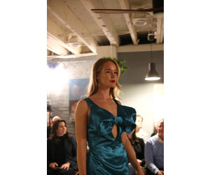 Carolina Soma - Teal bow dress - Size 6