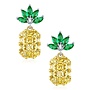 Pineapple cubic zirconia earrings