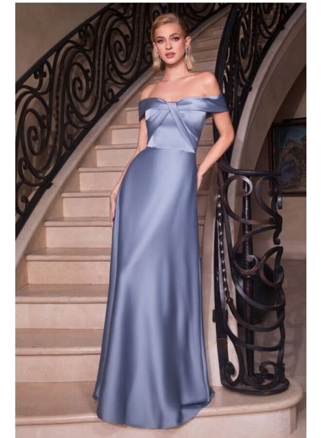 Off shoulder A-line satin dress - Size 16