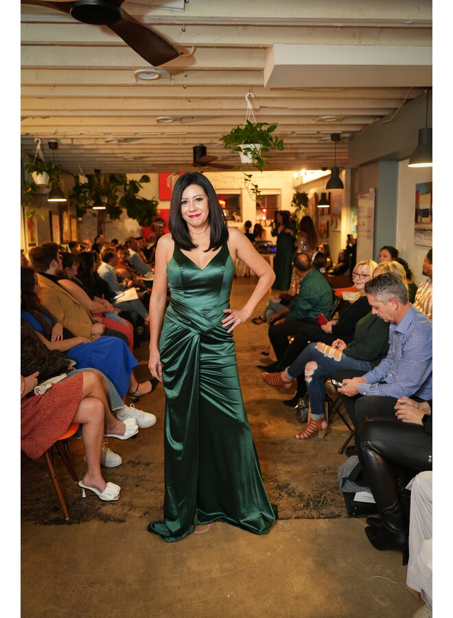 Hunter green mermaid gown