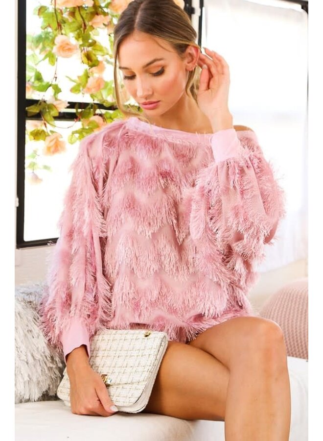 Boatneck long sleeve blouse