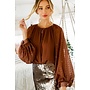 Sequin Long Sleeve Chiffon Blouse