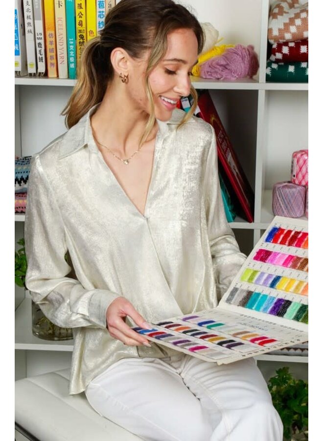 Metallic Blouse - Long sleeves
