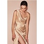 One shoulder satin corset gown - Champagne