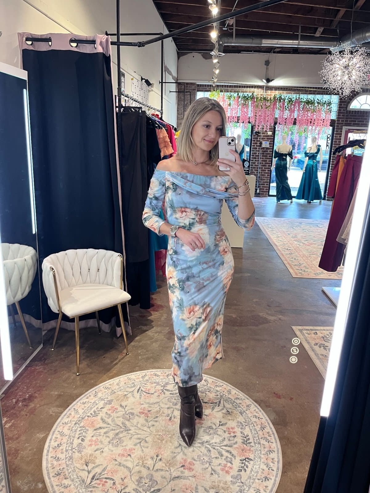 Whispering garden midi dress I Carolina Soma Boutique