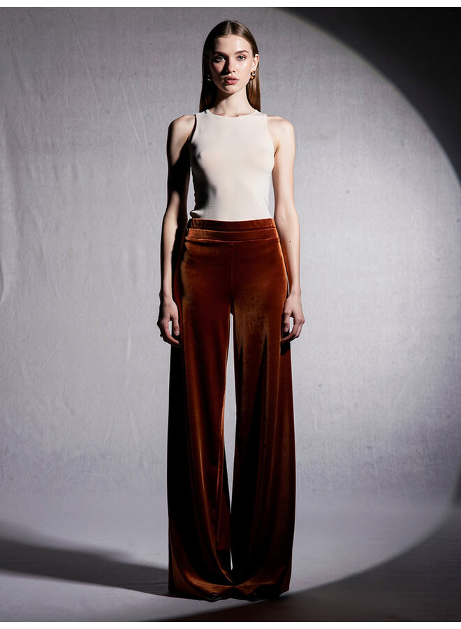 Velvet wide leg pants