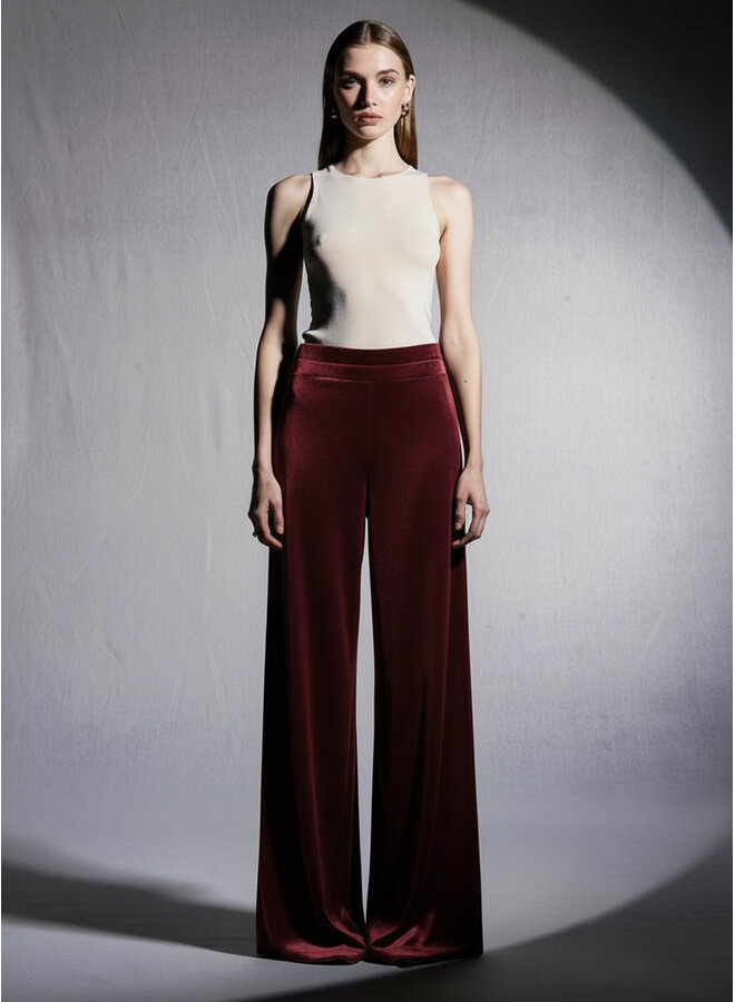 Velvet wide leg pants