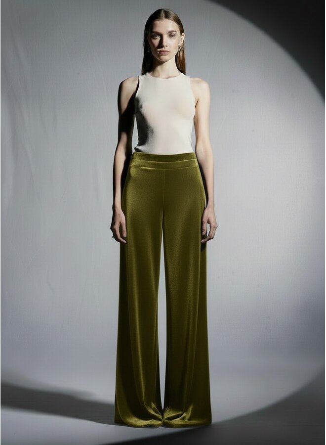 Velvet wide leg pants