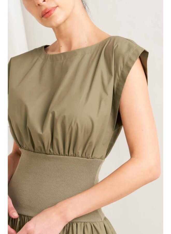 Solid Woven midi dress