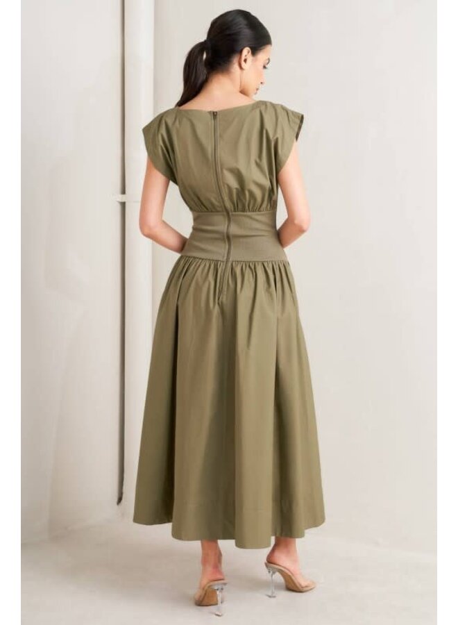 Solid Woven midi dress