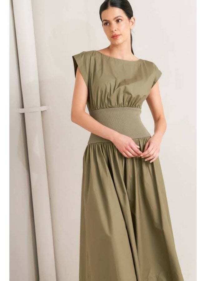 Solid Woven midi dress