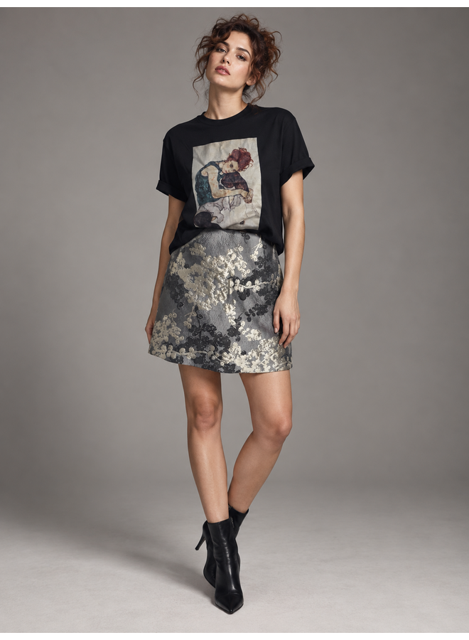 One -of-a-kind Gray Brocade Mini skirt - Size M