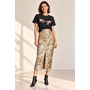 Gold Brocade Knee Length Pencil Skirt - Size 6