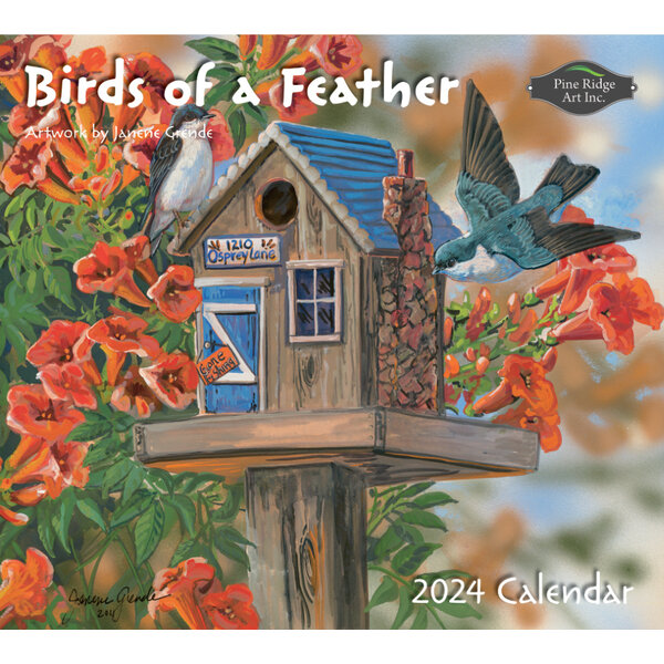 Pine Ridge Art Calendars Birds of a Feather 2024 Wall Calendar