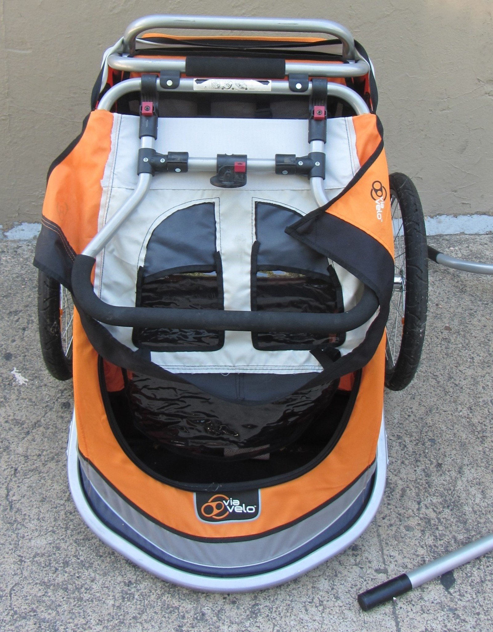 via velo bike trailer orange