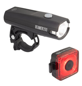 PLANET BIKE LIGHT PB COMBO FRT BEAMER 200 RR BLINKY SQUARED USB BK