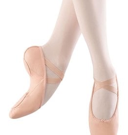 BLOCH PUMP HYBRID LEATHER SPLIT SOLE AND CANVAS ARCH BALLET SLIPPERS (SO273L)