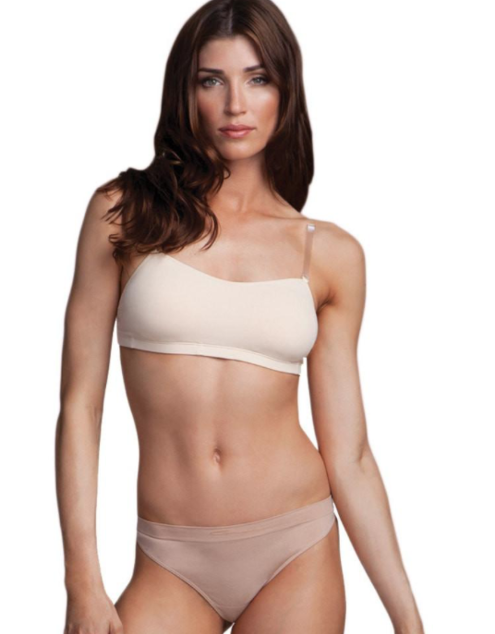 Motionwear Underwear Convertible Clear Strap Bra, Nude, Large Child