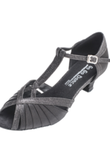 GLITTER BLACK SATIN BALLROOM DANCE SHOES (GO7700) SIZE 8