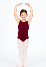 CAPEZIO MAILLOT CLASSIQUE ENFANT A COL ROND ET BRETELLES LARGES BOURGOGNE (CC201C)