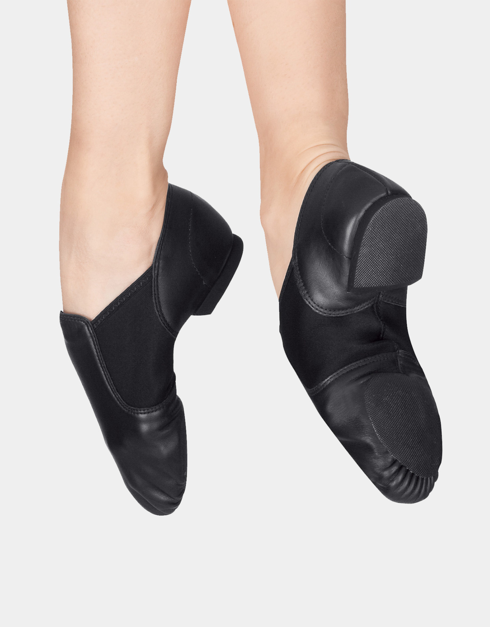 CAPEZIO E-SERIES SOULIER DE JAZZ EN CUIR SANS ATTACHE NOIR (EJ2A)