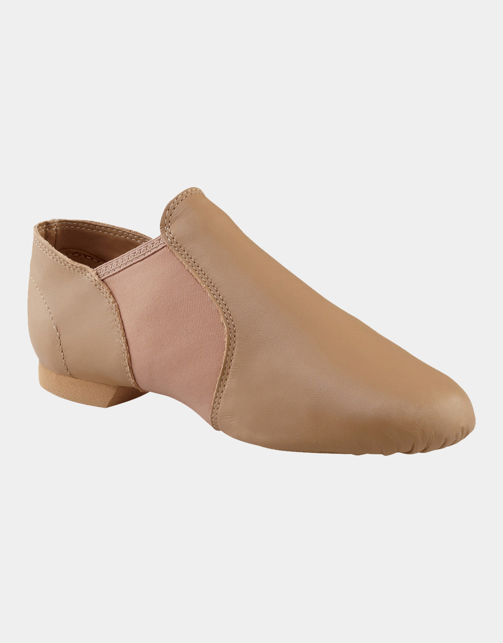 CAPEZIO E-SERIES LEATHER SLIP ON JAZZ SHOES CARAMEL (EJ2A)