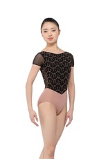 BALLET ROSA CORALIE MAILLOT MANCHES COURTES ET RESILLE BRODEE