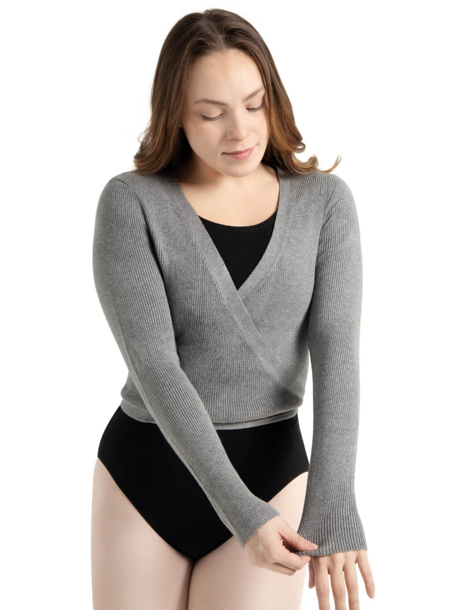 CAPEZIO WRAP SWEATER (11381W) HEATHER GREY
