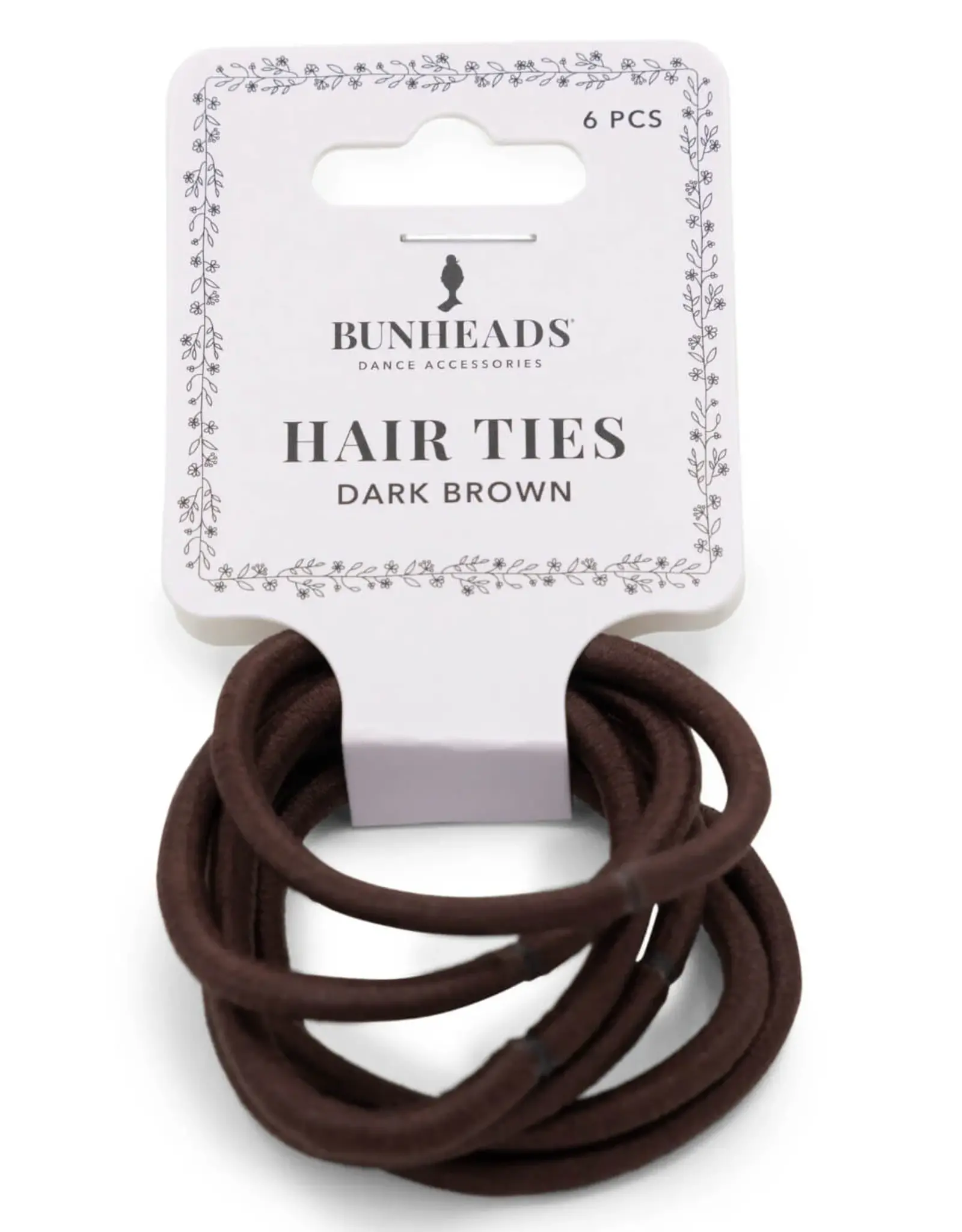BUNHEAD SIMPLE HAIR TIES 6 PCS DARK BROWN (BH1510)
