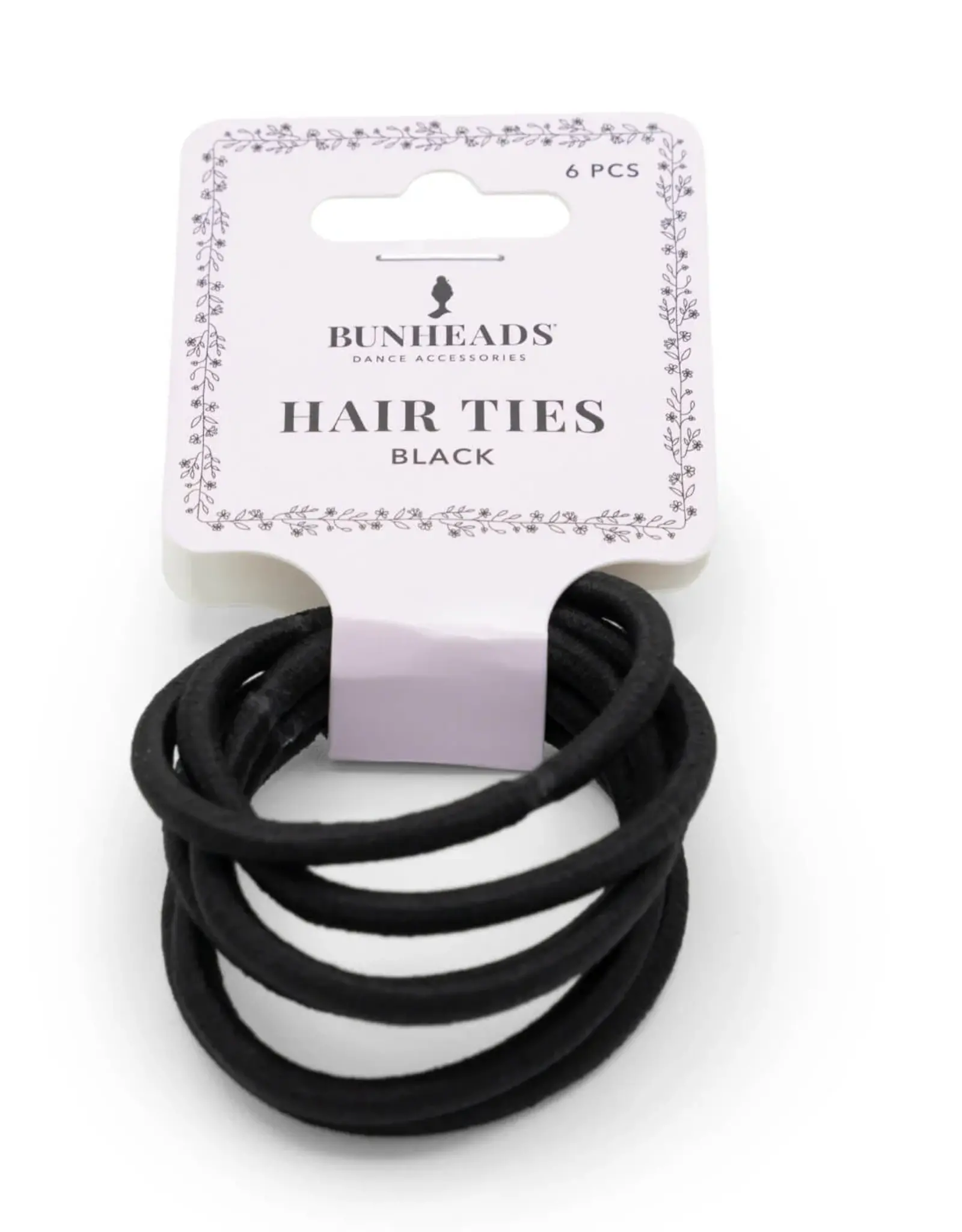 BUNHEAD SIMPLE HAIR TIES 6 PCS BLACK (BH1511)