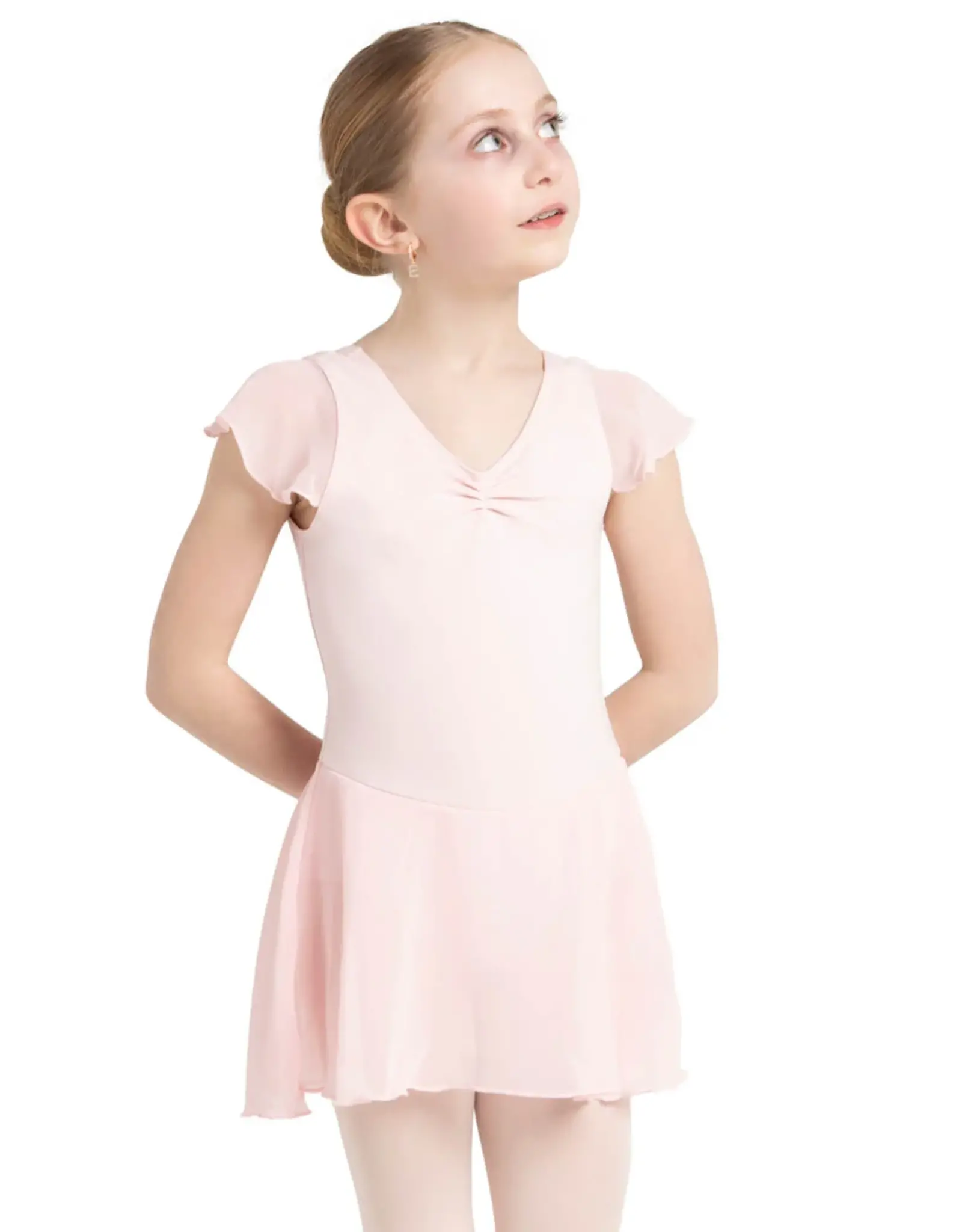 CAPEZIO FLUTTER SLEEVE  DRESS - GIRLS  (11305C)
