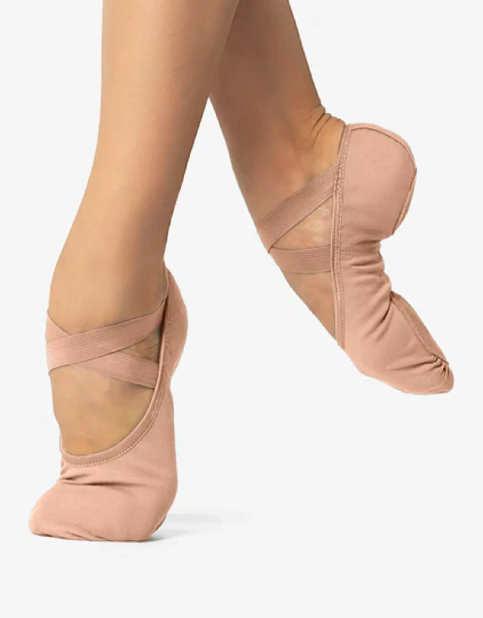 SO DANCA FULLY ELASTICEZ CANVAS SPLIT SOLE BALLET SLIPPERS SKIN COLOR (SD16 SKIN COLOR)