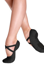 SO DANCA BLISS FULLY ELASTICEZ CANVAS SPLIT SOLE CHILD BALLET SLIPPERS BLACK (SD16C)