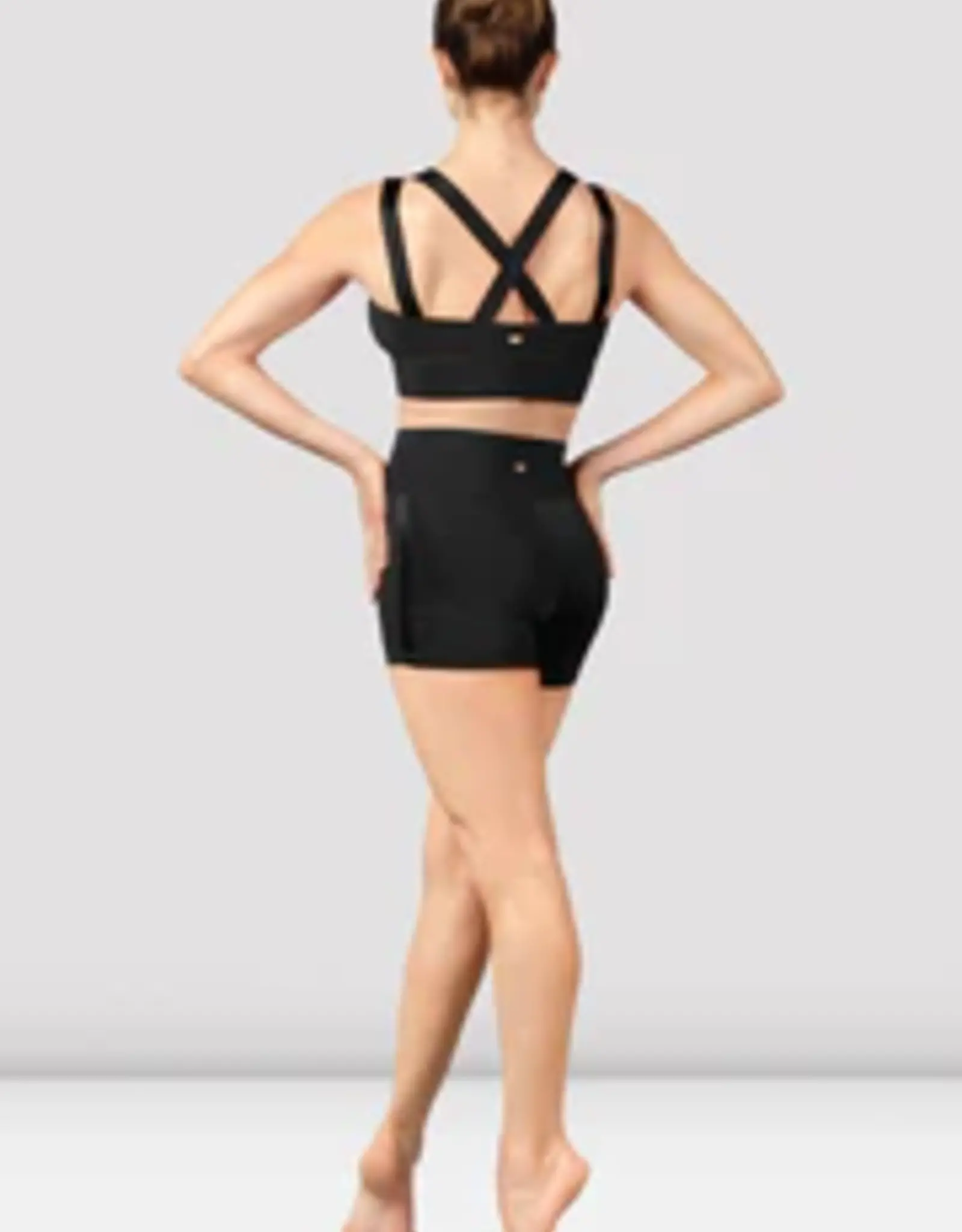 MIRELLA SHINY ELASTIC  CROSS-BACK CROP TOP (M749L)