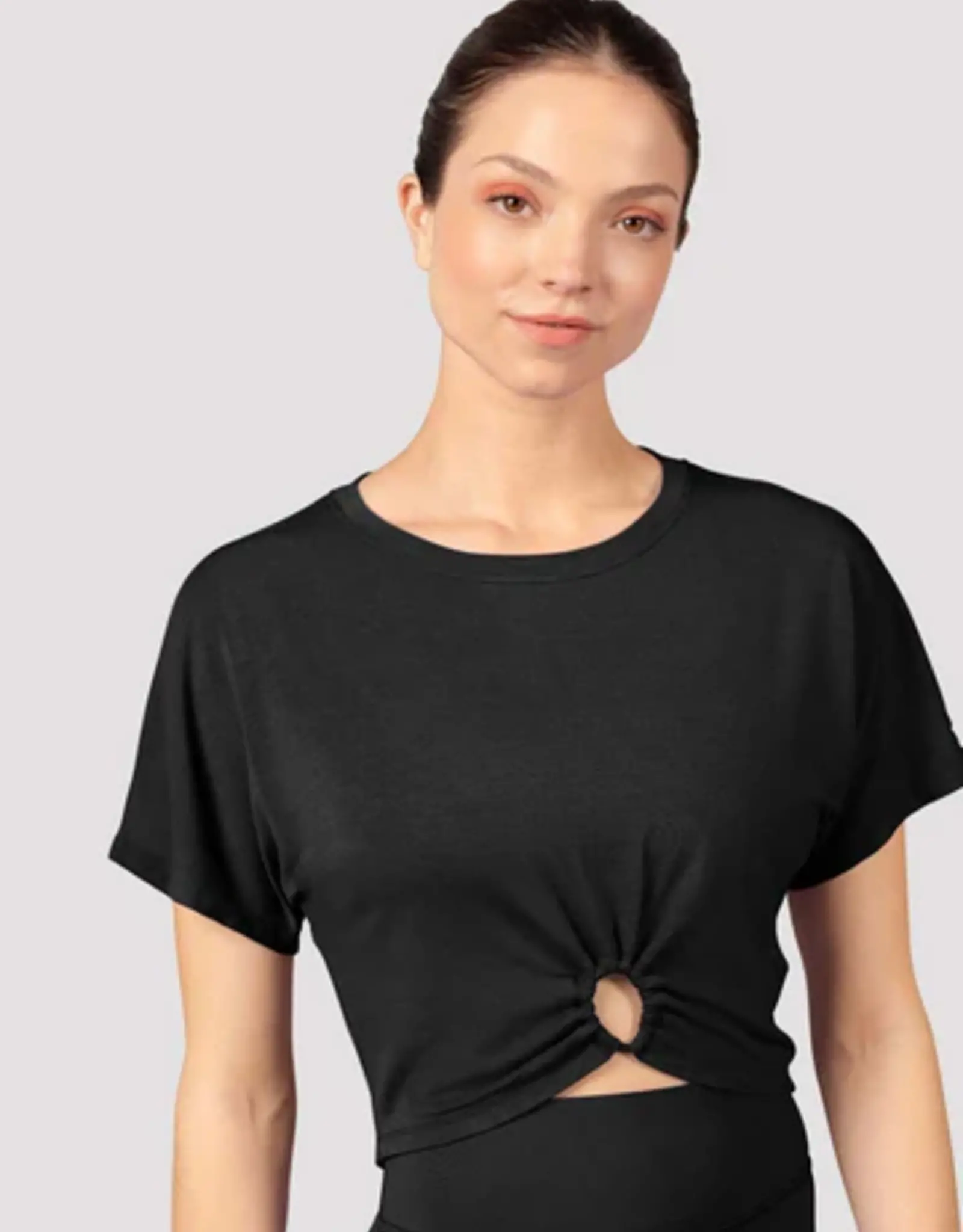 MIRELLA CROPPED T-SHIRT WITH  KEYHOLE DETAIL (M750L)