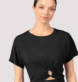 MIRELLA CROPPED T-SHIRT WITH  KEYHOLE DETAIL (M750L)